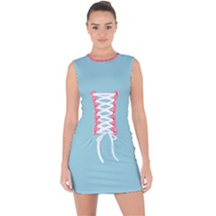 Funny Pugs  Cute Pets Lace Up Front Bodycon Dress by SychEva