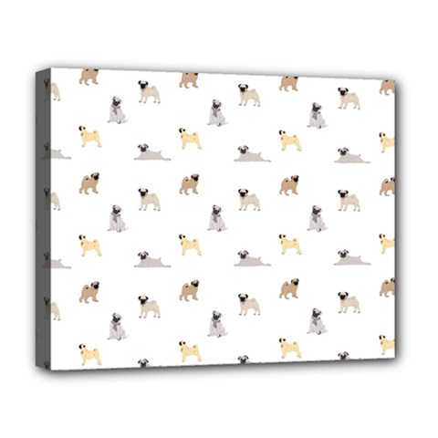 Funny Pugs Deluxe Canvas 20  X 16  (stretched) by SychEva