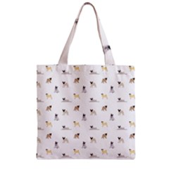 Funny Pugs Zipper Grocery Tote Bag by SychEva