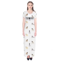 Funny Pugs Short Sleeve Maxi Dress by SychEva