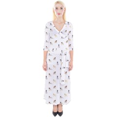 Funny Pugs Quarter Sleeve Wrap Maxi Dress by SychEva