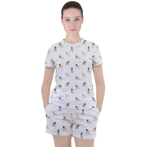 Funny Pugs Women s Tee And Shorts Set by SychEva