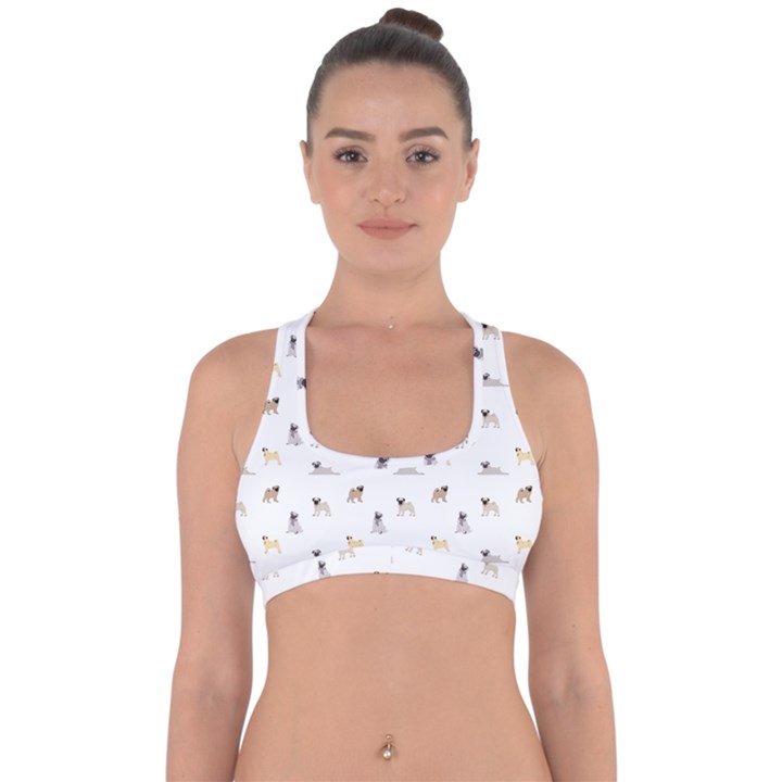 Funny Pugs Cross Back Hipster Bikini Top 