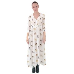 Funny Pugs Button Up Maxi Dress by SychEva