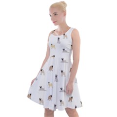 Funny Pugs Knee Length Skater Dress by SychEva