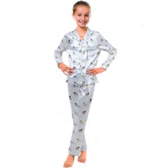 Funny Pugs Kid s Satin Long Sleeve Pajamas Set