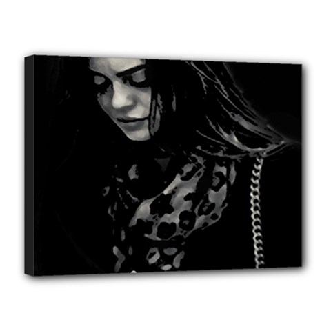 Beauty Woman Black And White Photo Illustration Canvas 16  X 12  (stretched)