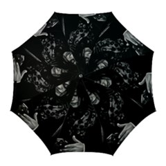 Beauty Woman Black And White Photo Illustration Golf Umbrellas by dflcprintsclothing