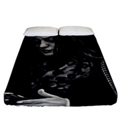 Beauty Woman Black And White Photo Illustration Fitted Sheet (california King Size)