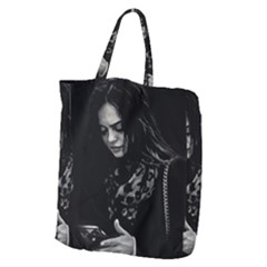 Beauty Woman Black And White Photo Illustration Giant Grocery Tote by dflcprintsclothing