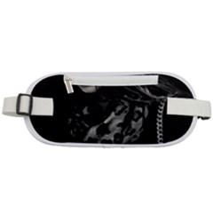 Beauty Woman Black And White Photo Illustration Rounded Waist Pouch by dflcprintsclothing