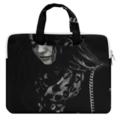 Beauty Woman Black And White Photo Illustration Macbook Pro Double Pocket Laptop Bag (large) by dflcprintsclothing