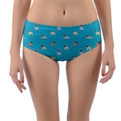 Funny Pugs Reversible Mid-waist Bikini Bottoms by SychEva