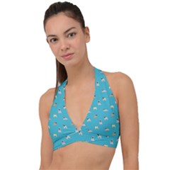 Funny Pugs Halter Plunge Bikini Top by SychEva