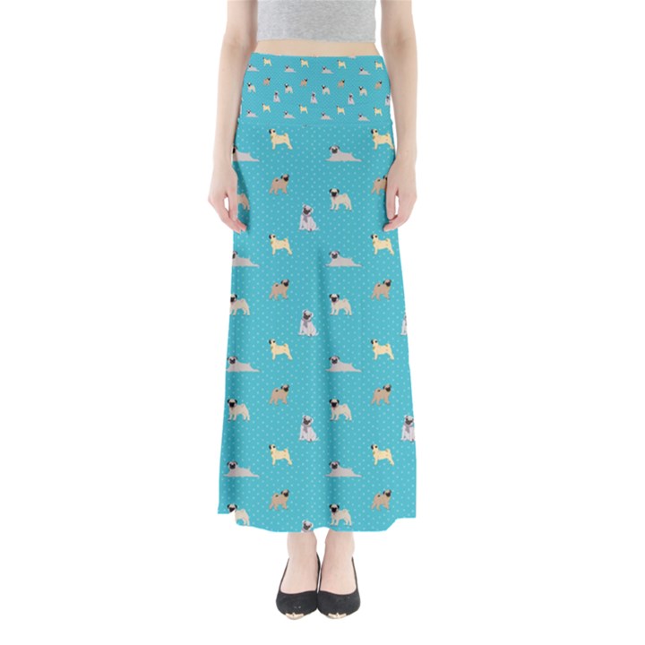 Funny Pugs Full Length Maxi Skirt