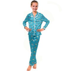 Funny Pugs Kid s Satin Long Sleeve Pajamas Set