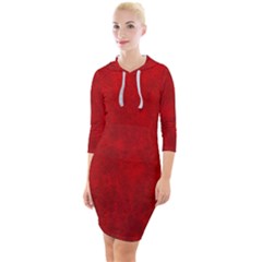 Leather Smooth 19 Quarter Sleeve Hood Bodycon Dress by skindeep