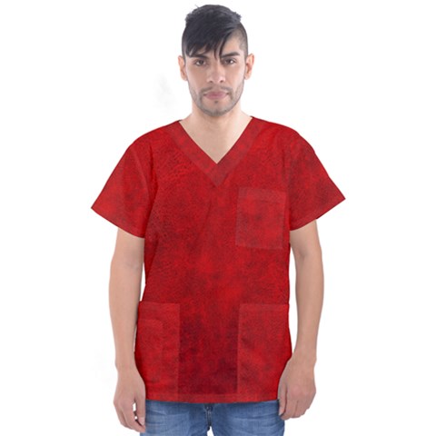 Leather Smooth 19 Men s V-neck Scrub Top by skindeep