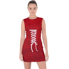 Leather Smooth 19 Lace Up Front Bodycon Dress by skindeep