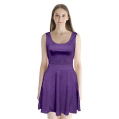 Leather Smooth 18-purple Split Back Mini Dress  by skindeep