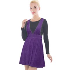 Leather Smooth 18-purple Plunge Pinafore Velour Dress by skindeep