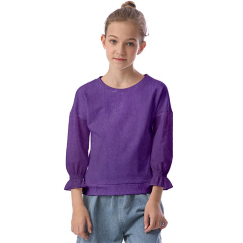 Leather Smooth 18-purple Kids  Cuff Sleeve Top by skindeep