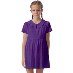 Leather Smooth 18-purple Kids  Asymmetric Collar Dress