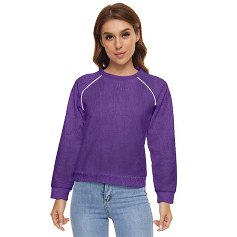 Leather Smooth 18-purple Women s Long Sleeve Raglan Tee by skindeep