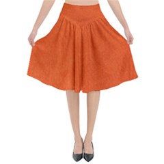 Leather Smooth 22 Flared Midi Skirt