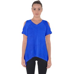 Leather Smooth 22 Blue Cut Out Side Drop Tee by skindeep