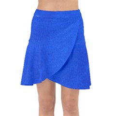 Leather Smooth 22 Blue Wrap Front Skirt