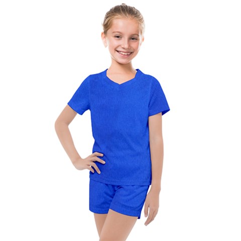 Leather Smooth 22 Blue Kids  Mesh Tee And Shorts Set by skindeep