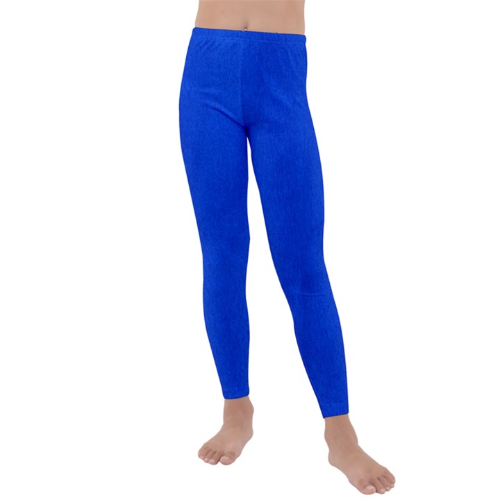 Leather Smooth 22 Blue Kids  Lightweight Velour Leggings