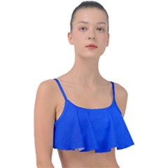 Leather Smooth 22 Blue Frill Bikini Top by skindeep