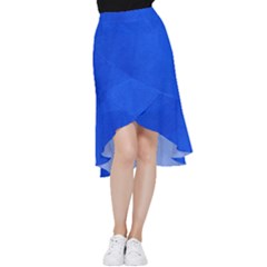 Leather Smooth 22 Blue Frill Hi Low Chiffon Skirt by skindeep