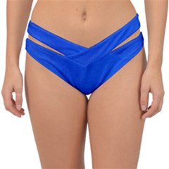 Leather Smooth 22 Blue Double Strap Halter Bikini Bottom