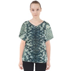 Snake Skin-29 Alt V-neck Dolman Drape Top by skindeep