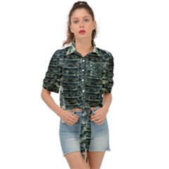 Snake Skin-29 Alt Tie Front Shirt  by skindeep