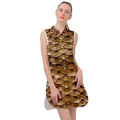 Reptile Skin Pattern 11 Sleeveless Shirt Dress by skindeep