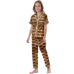 Reptile Skin Pattern 11 Kids  Satin Short Sleeve Pajamas Set