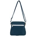 Leatherette 2 Blue Zipper Messenger Bag View3