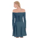 Leatherette 2 Blue Off Shoulder Skater Dress View2