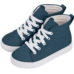 Leatherette 2 Blue Kids  Hi-top Skate Sneakers by skindeep