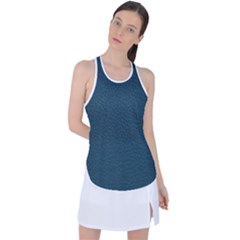 Leatherette 2 Blue Racer Back Mesh Tank Top by skindeep