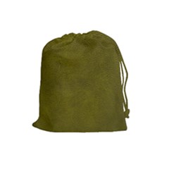 Leatherette 6 Green Drawstring Pouch (large) by skindeep