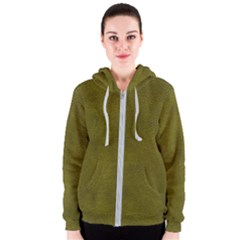 Leatherette 6 Green Women s Zipper Hoodie by skindeep