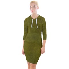 Leatherette 6 Green Quarter Sleeve Hood Bodycon Dress by skindeep