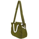 Leatherette 6 Green Rope Handles Shoulder Strap Bag View1