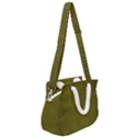 Leatherette 6 Green Rope Handles Shoulder Strap Bag View2