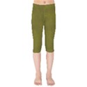 Leatherette 6 Green Kids  Capri Leggings  View1